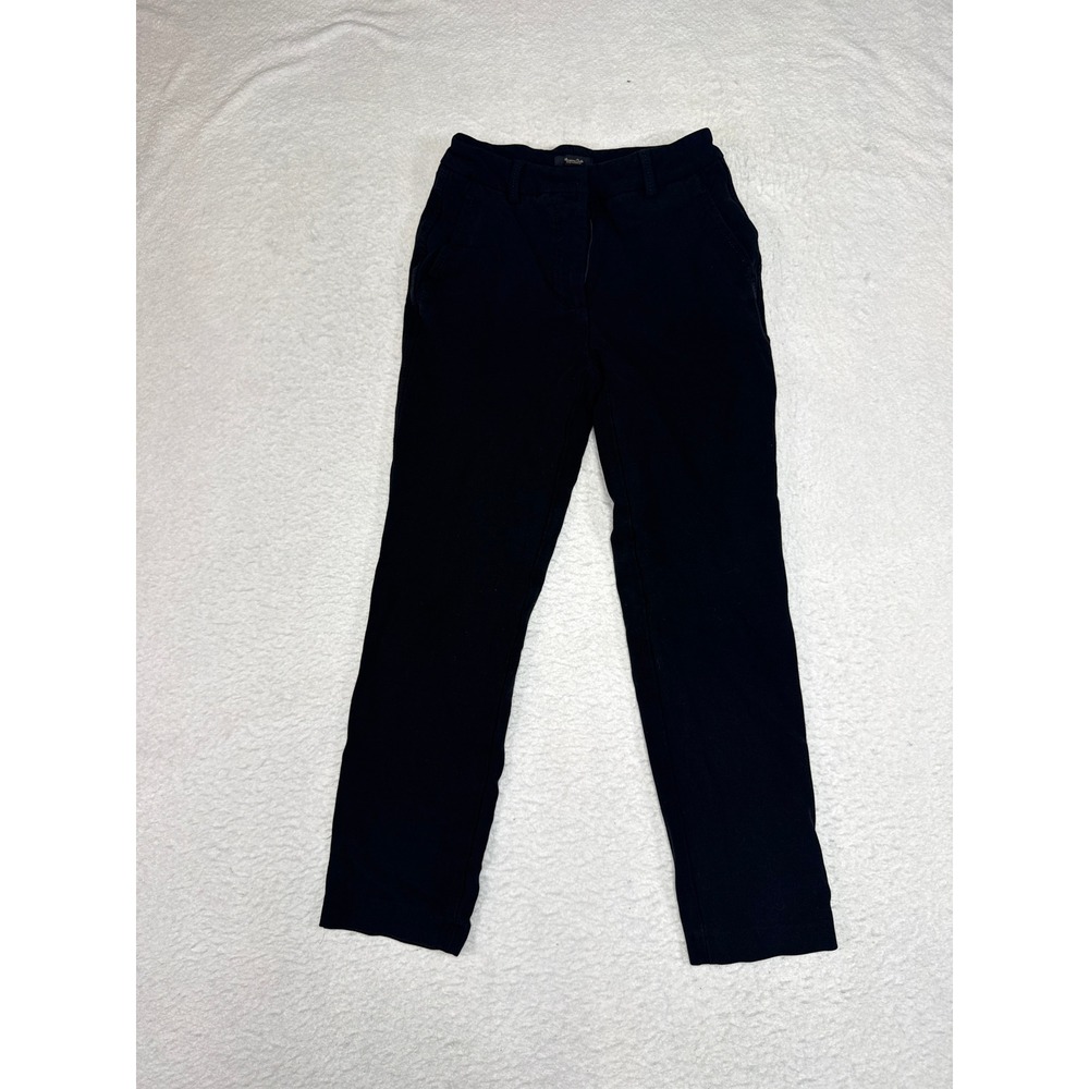 Massimo Dutti Black Slim Fit Tailored Trousers Pants Size 2 USA 34 EUR